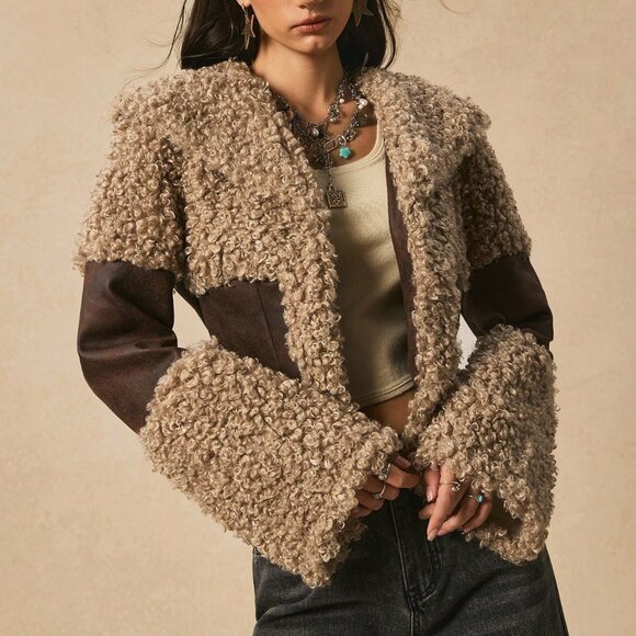 Brown Bohemian Women's Fur Fringed Jacket - Picture 5 of 9